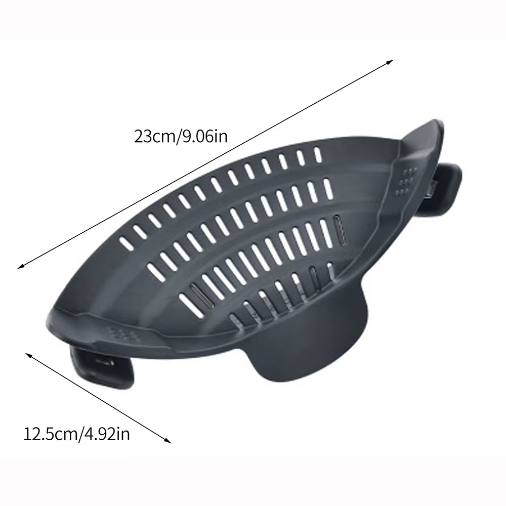 **Clip-On Silicone Kitchen Strainer for Pots & Pans**