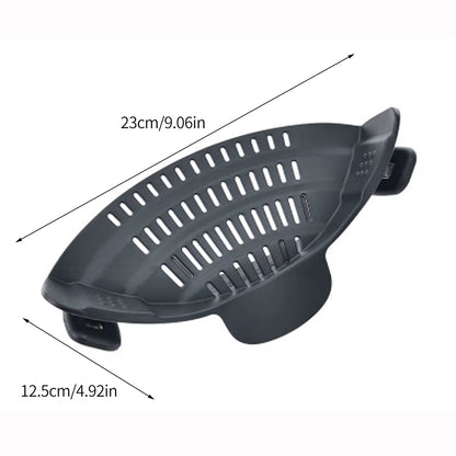 **Clip-On Silicone Kitchen Strainer for Pots & Pans**