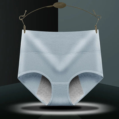 High-Waist Cotton Menstrual Underwear – Full Coverage Leakproof Period Panties for Women