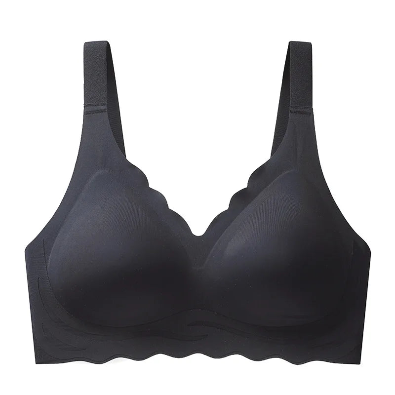 Traceless Plus Size Women Underwear No Steel Rings Gather Fixed Cup Prevent Sagging Soft Support Comfortable Thin Sports Bra