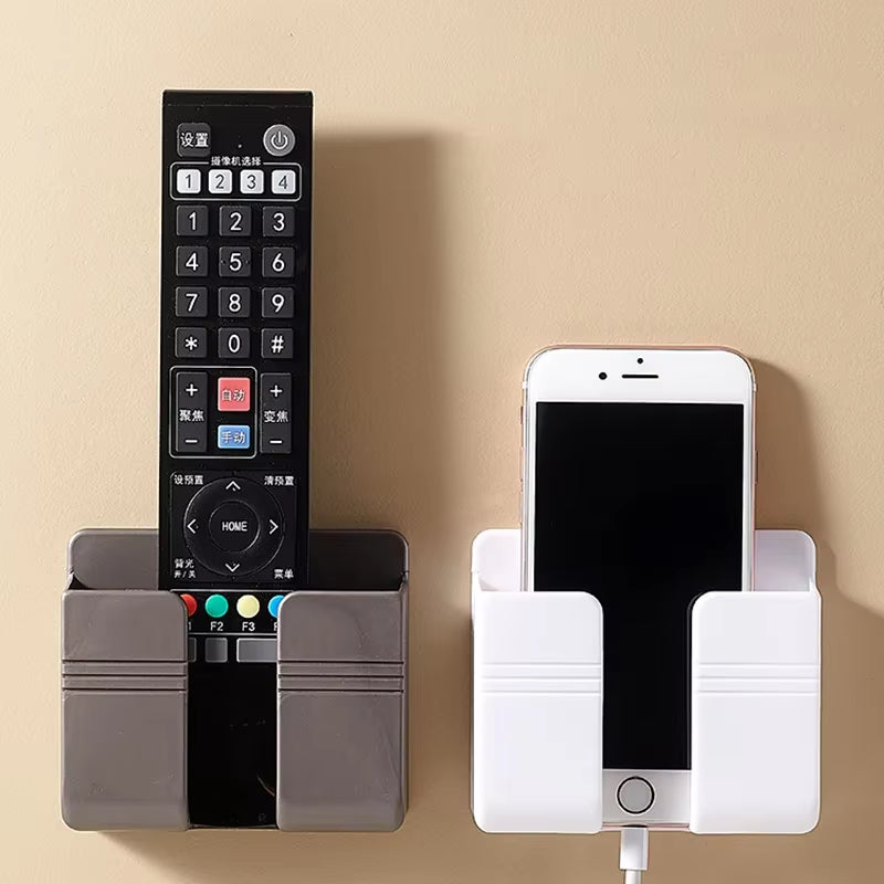 Wall Mounted Remote & Phone Holder with Charging Hook