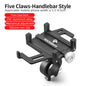 Motorcycle Bike Phone Holder CNC Aluminum Alloy 5-Claws