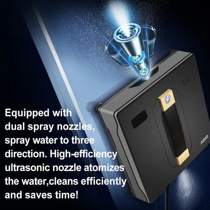 Robot Window Cleaner  Wd8,Dual Water Spray,Smart Memory,High Vacuum Suction, Laser Sensor, Home Wall Glass Cleaning Robot