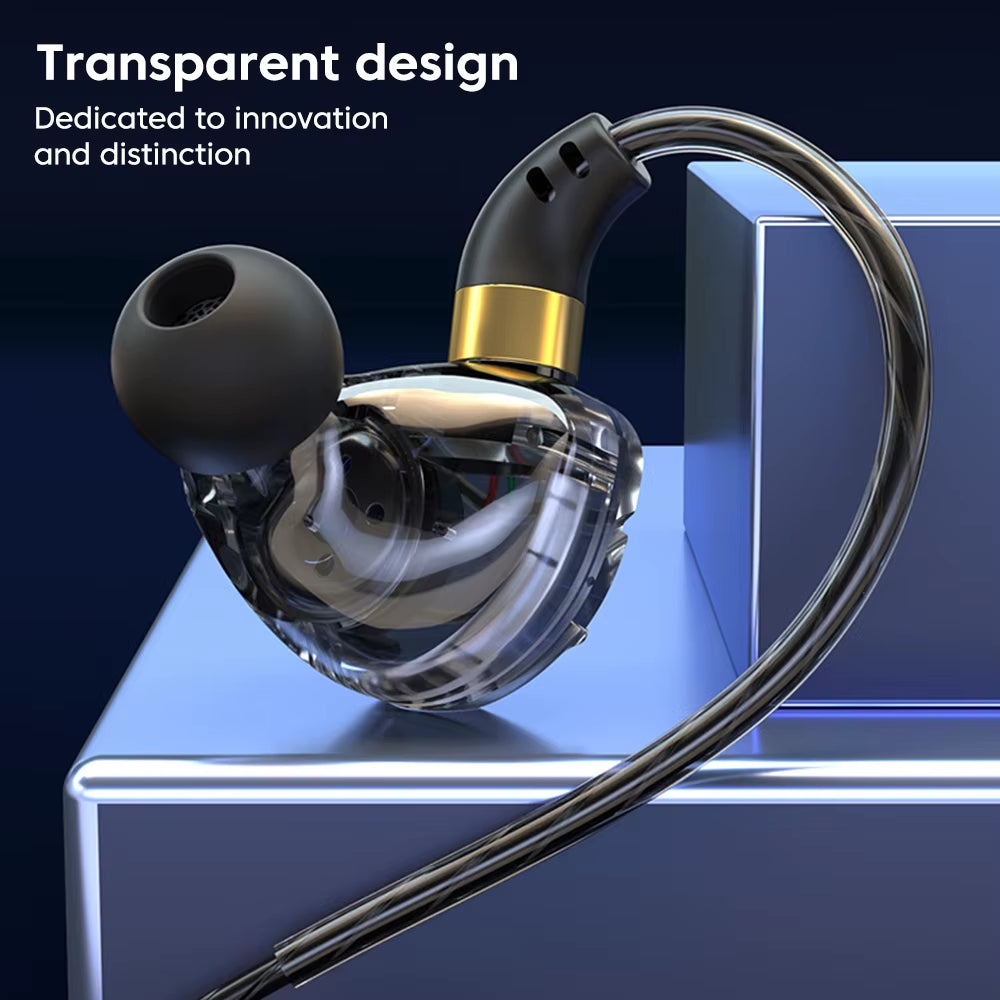 3.5mm Jack Type-C Wired Headphones HIFI Bass Earbuds