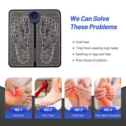EMS Electric Foot Massager Pad with USB Charging
