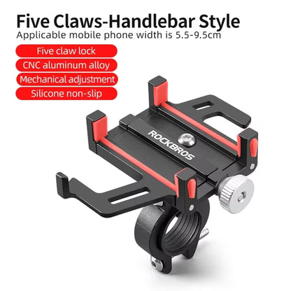Motorcycle Bike Phone Holder CNC Aluminum Alloy 5-Claws