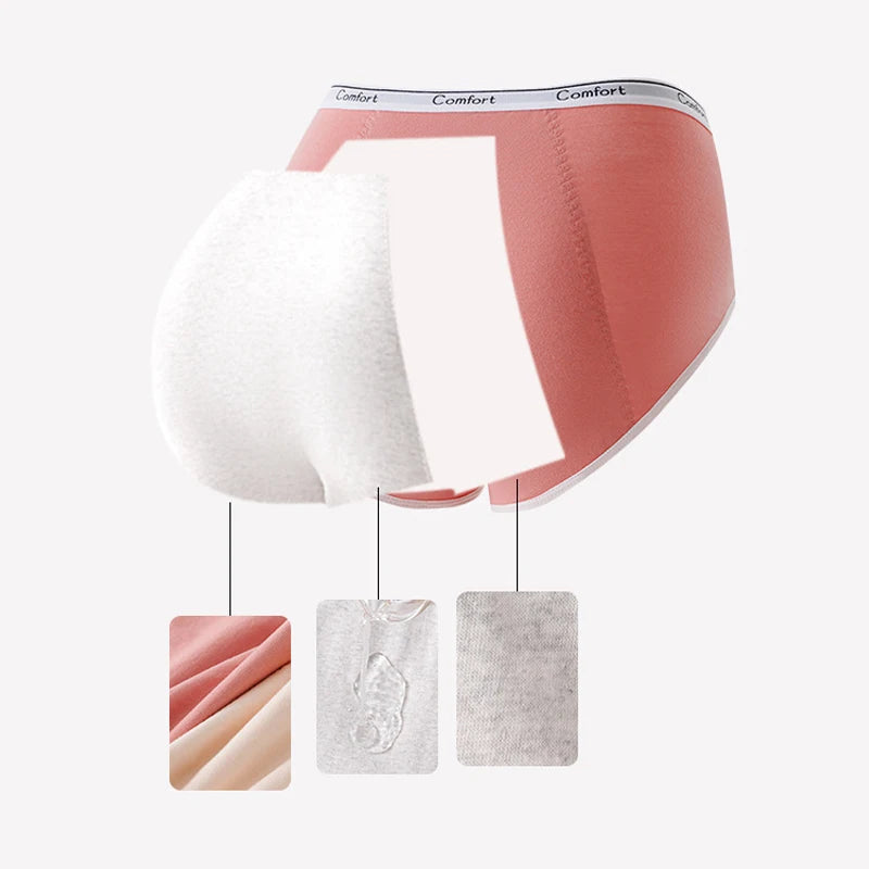 Women's Leakproof Menstrual Underwear – High-Waist Cotton Period Panties for Comfort & Protection