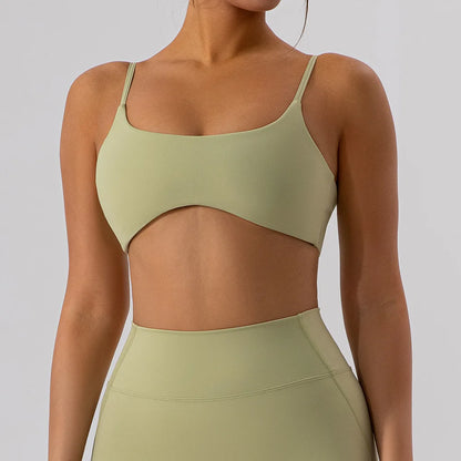 FUBEIKE Tight Back Yoga Bra Nude Feel Quick-Drying Sports Bra Big Size Underwear Pilates Workout Clothes Vest Top For Women