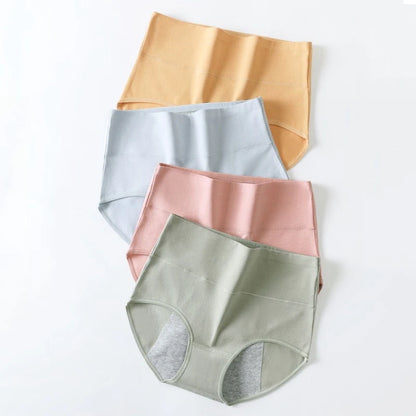 High-Waist Cotton Menstrual Underwear – Full Coverage Leakproof Period Panties for Women