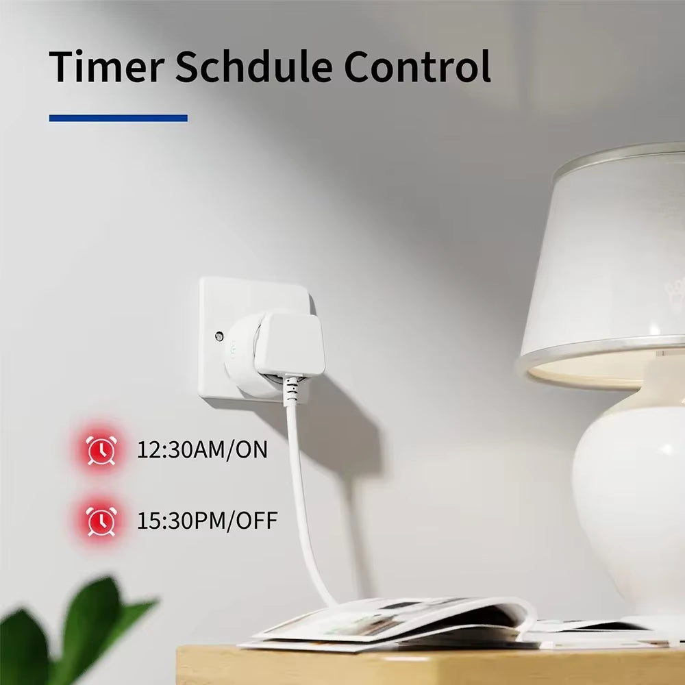 20A TUYA UK Smart Plug WiFi, Power Monitor, Alexa/Google