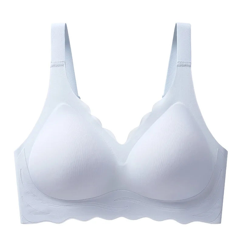 Traceless Plus Size Women Underwear No Steel Rings Gather Fixed Cup Prevent Sagging Soft Support Comfortable Thin Sports Bra