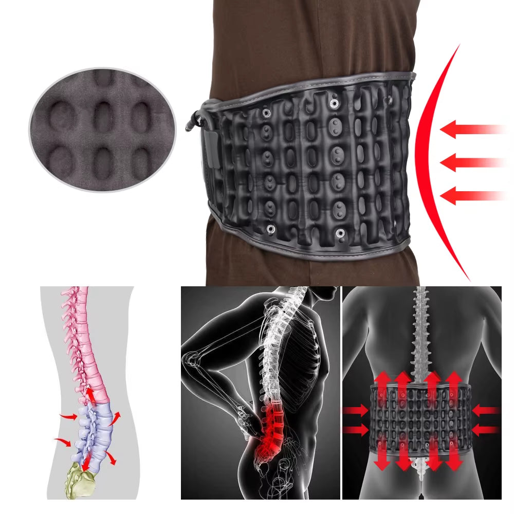 Inflatable Lumbar Support Belt for Back Pain Relief & Posture Correction