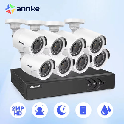 8CH 5MP DVR with 8 Waterproof Outdoor Security Cameras
