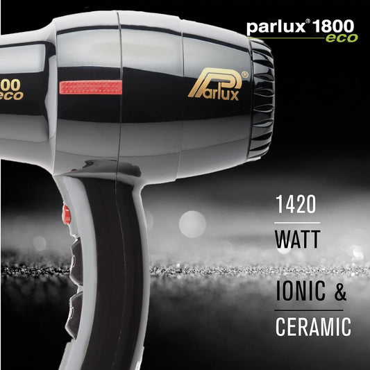 1800 Eco Friendly 1280 Watt Hair Dryer, Black