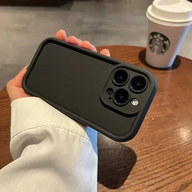 "Luxury Matte Silicone iPhone Case Shockproof Bumper Cover"