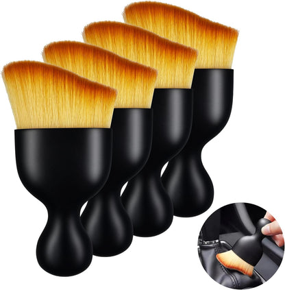Set of 4 Soft Car Interior Dust Brushes - Cleaning & Care Tools for Car Interior