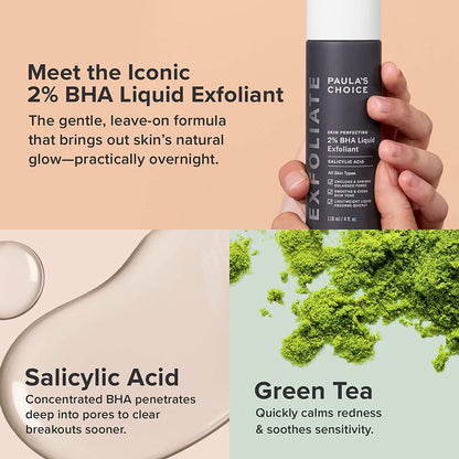 Skin Perfecting AHA & BHA Exfoliant Duo – For Blackheads, Pores, Wrinkles