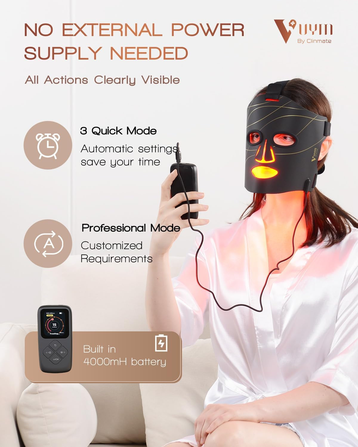 Red Light Therapy Mask with 292 LEDs & LCD Controller for At-Home Skincare