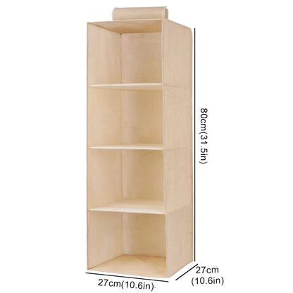 "Collapsible Wardrobe Hanging Storage Bag with Shelves"