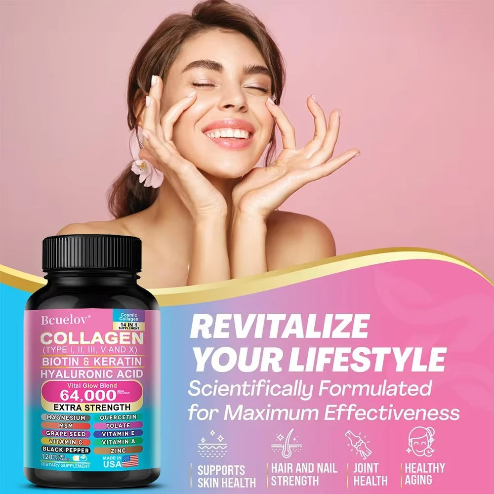 Collagen Capsules with Biotin & Keratin for Skin, Hair, and Nails