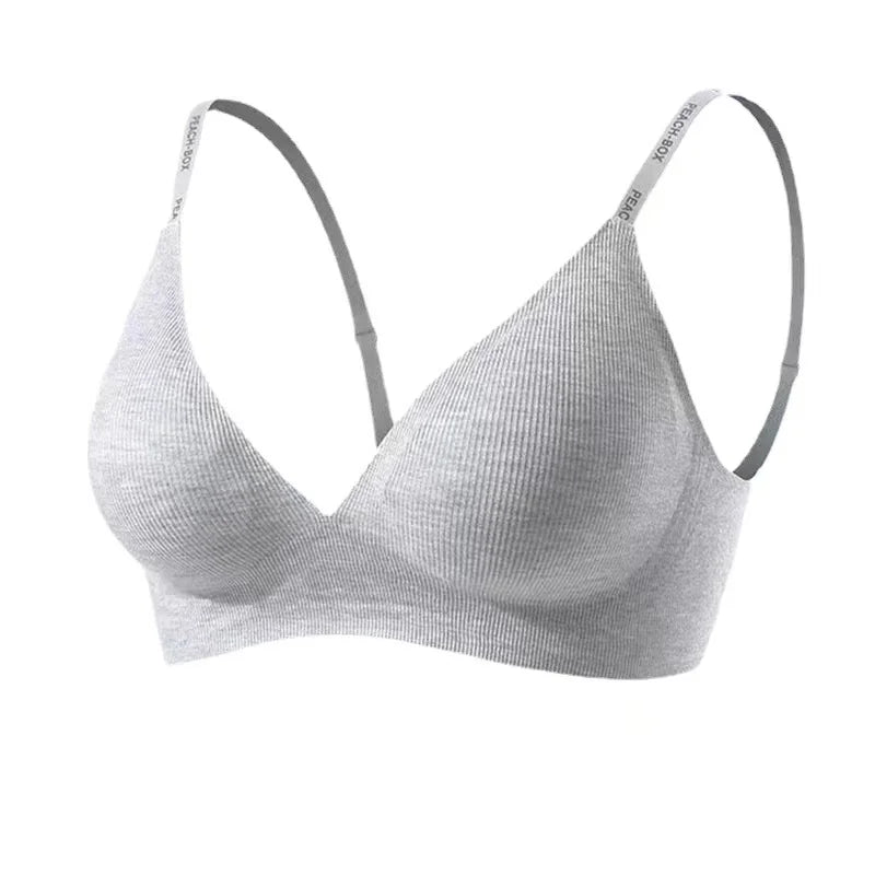Top New Threaded Non-marking Women's Bra Without Steel Ring Gathering Anti-sagging Women's Underwear Sports Comfortable Bra