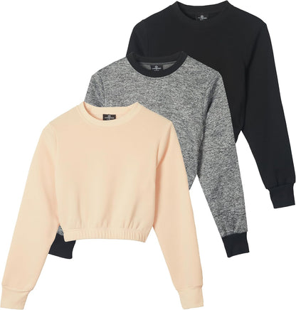 3 Pack: Women's Fleece Cropped Sweatshirt - Plus Size