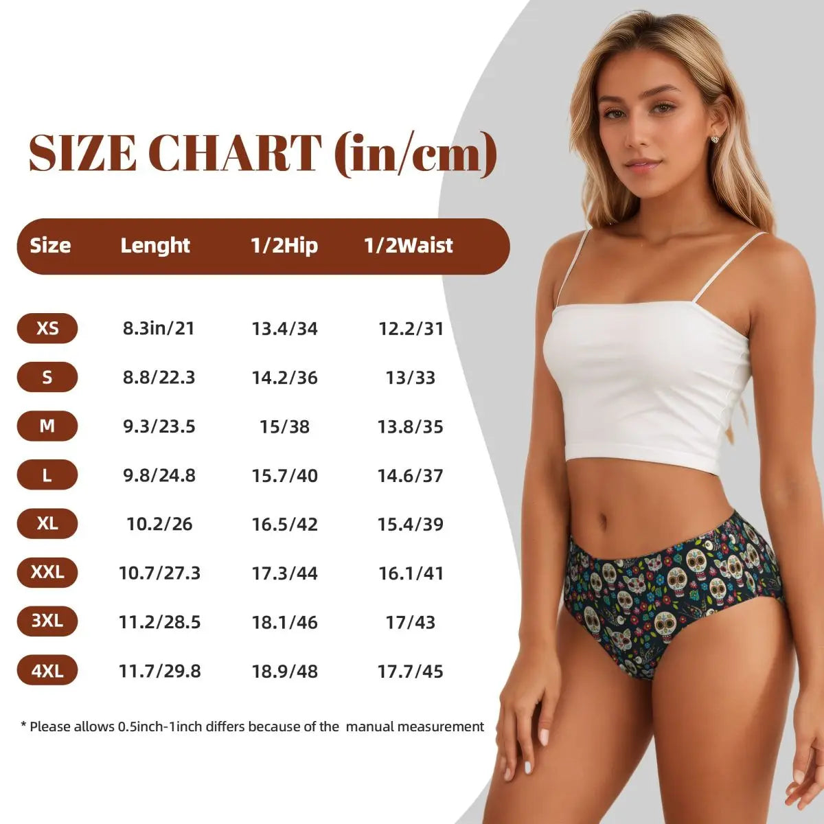 Custom Womens Day Of The Dead Gothic Panties Underwear Female Stretch Mexican Sugar Skull Briefs Underpants