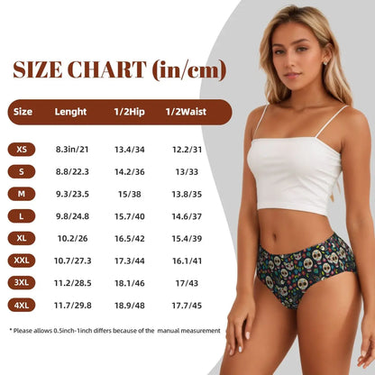 Custom Womens Day Of The Dead Gothic Panties Underwear Female Stretch Mexican Sugar Skull Briefs Underpants